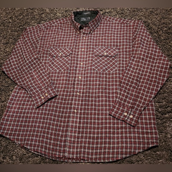OUTDOOR EXCHANGE Button Down Plaid Long Sleeve Men's Flannel Shirt Sz.XXL EUC - Picture 1 of 7